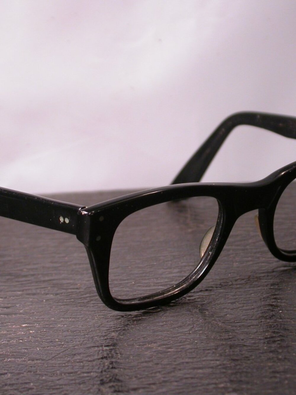 Vintage Bausch and Lomb Standard Black Eyeglasses USA CHIPPED